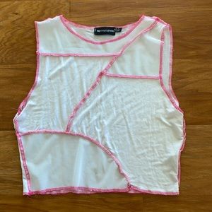 white top with pink pipeline. worn once.